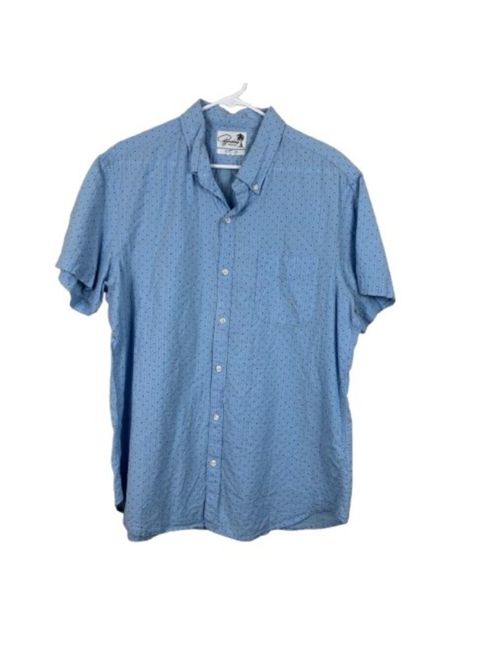 Bonobos Slim Fit Shirt Men XL Blue Polka Dot Short Sleeve Corpcore Office Prep